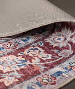 Tappeto da esterno vintage ovale - Valenca Nova crema/rosso - close up, thumbnail