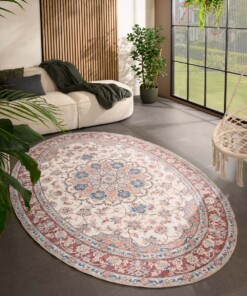 Tappeto da esterno vintage ovale - Valenca Nova crema/rosso - sfeer