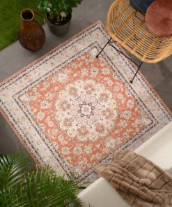 Tappeto da esterno vintage quadrato - Valenca Nova terracotta - sfeer