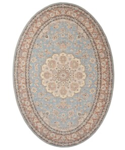 Tappeto da esterno vintage ovale - Valenca Nova azzurro/beige - overzicht