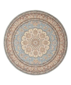 Tappeto da esterno rotondo vintage - Valenca Nova azzurro/beige - overzicht