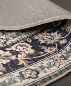 Tappeto da esterno vintage ovale - Valenca Nova verde scuro - close up, thumbnail