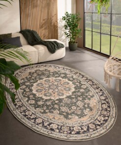 Tappeto da esterno vintage ovale - Valenca Nova verde scuro - sfeer