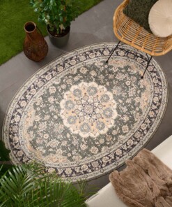 Tappeto da esterno vintage ovale - Valenca Nova verde scuro - sfeer