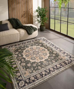 Tappeto da esterno vintage quadrato - Valenca Nova verde scuro - sfeer