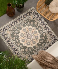 Tappeto da esterno vintage quadrato - Valenca Nova verde scuro - sfeer