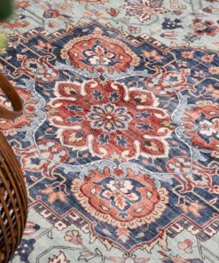 Tappeto da esterno vintage ovale - Valenca Fino verde/blu