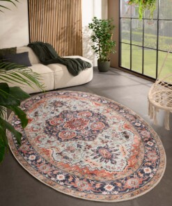 Tappeto da esterno vintage ovale - Valenca Fino verde/blu - sfeer