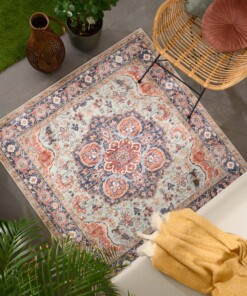 Tappeto da esterno vintage quadrato - Valenca Fino verde/blu - sfeer