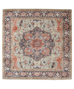 Tappeto da esterno vintage quadrato - Valenca Fino verde/blu - overzicht