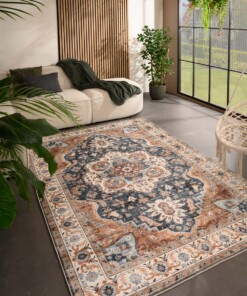 Tappeto da esterno vintage - Valenca Fino oro/blu - sfeer