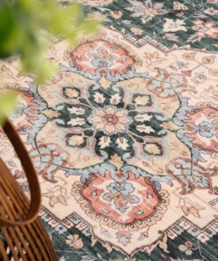 Tappeto da esterno vintage ovale - Valenca Fino verde/rosso