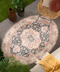 Tappeto da esterno vintage ovale - Valenca Fino verde/rosso - sfeer