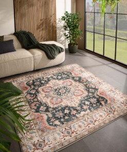 Tappeto da esterno vintage quadrato - Valenca Fino verde/rosso - sfeer