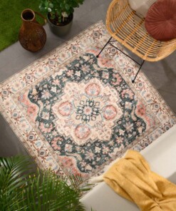 Tappeto da esterno vintage quadrato - Valenca Fino verde/rosso - sfeer