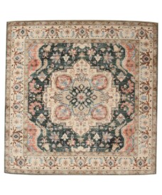 Tappeto da esterno vintage quadrato - Valenca Fino verde/rosso - overzicht, thumbnail