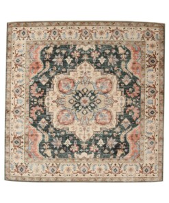 Tappeto da esterno vintage quadrato - Valenca Fino verde/rosso - overzicht