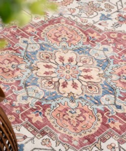 Tappeto da esterno vintage ovale - Valenca Fino crema/rosso