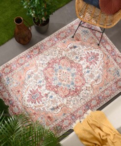 Tappeto da esterno vintage - Valenca Fino crema/rosso - sfeer