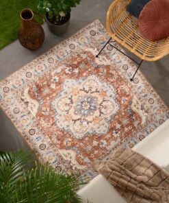 Tappeto da esterno vintage quadrato - Valenca Fino terracotta - sfeer