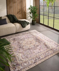 Tappeto da esterno vintage quadrato - Valenca Fino viola/rosa - sfeer