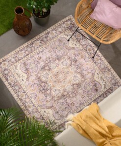 Tappeto da esterno vintage quadrato - Valenca Fino viola/rosa - sfeer