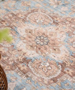 Tappeto da esterno vintage ovale - Valenca Fino azzurro chiaro