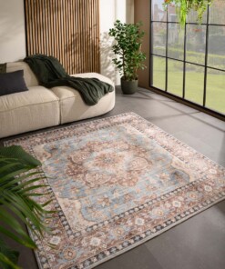 Tappeto da esterno vintage quadrato - Valenca Fino azzurro chiaro - sfeer