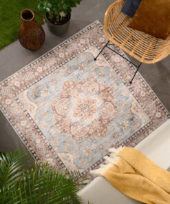 Tappeto da esterno vintage quadrato - Valenca Fino azzurro chiaro - sfeer