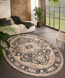 Tappeto da esterno vintage ovale - Valenca Fino beige/verde - sfeer