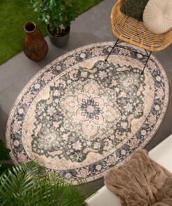 Tappeto da esterno vintage ovale - Valenca Fino beige/verde - sfeer