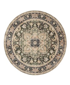 Tappeto da esterno rotondo vintage - Valenca Fino beige/verde - overzicht, thumbnail