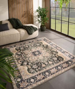 Tappeto da esterno vintage quadrato - Valenca Fino beige/verde - sfeer