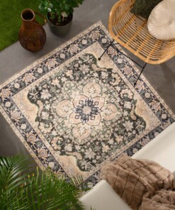 Tappeto da esterno vintage quadrato - Valenca Fino beige/verde - sfeer