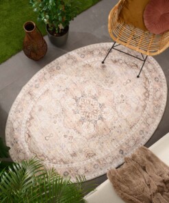Tappeto da esterno vintage ovale - Valenca Fino grigio chiaro/beige - sfeer