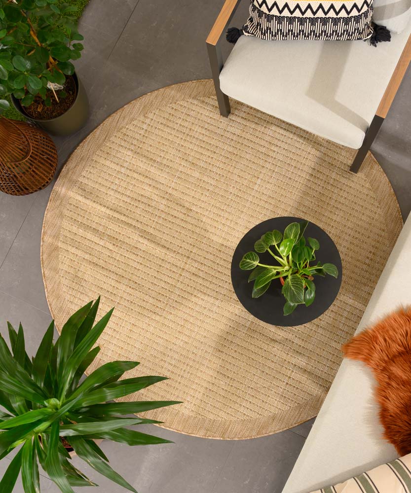 Tappeto da esterno rotondo - Coastal beige - sfeer Tappeto da esterno rotondo - Coastal beige - sfeer