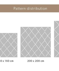 Tappeto a rombi quadrato a pelo lungo Artisan - Bianco/Nero