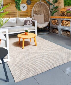 Tappeto da esterno effetto juta - Alvra Base beige