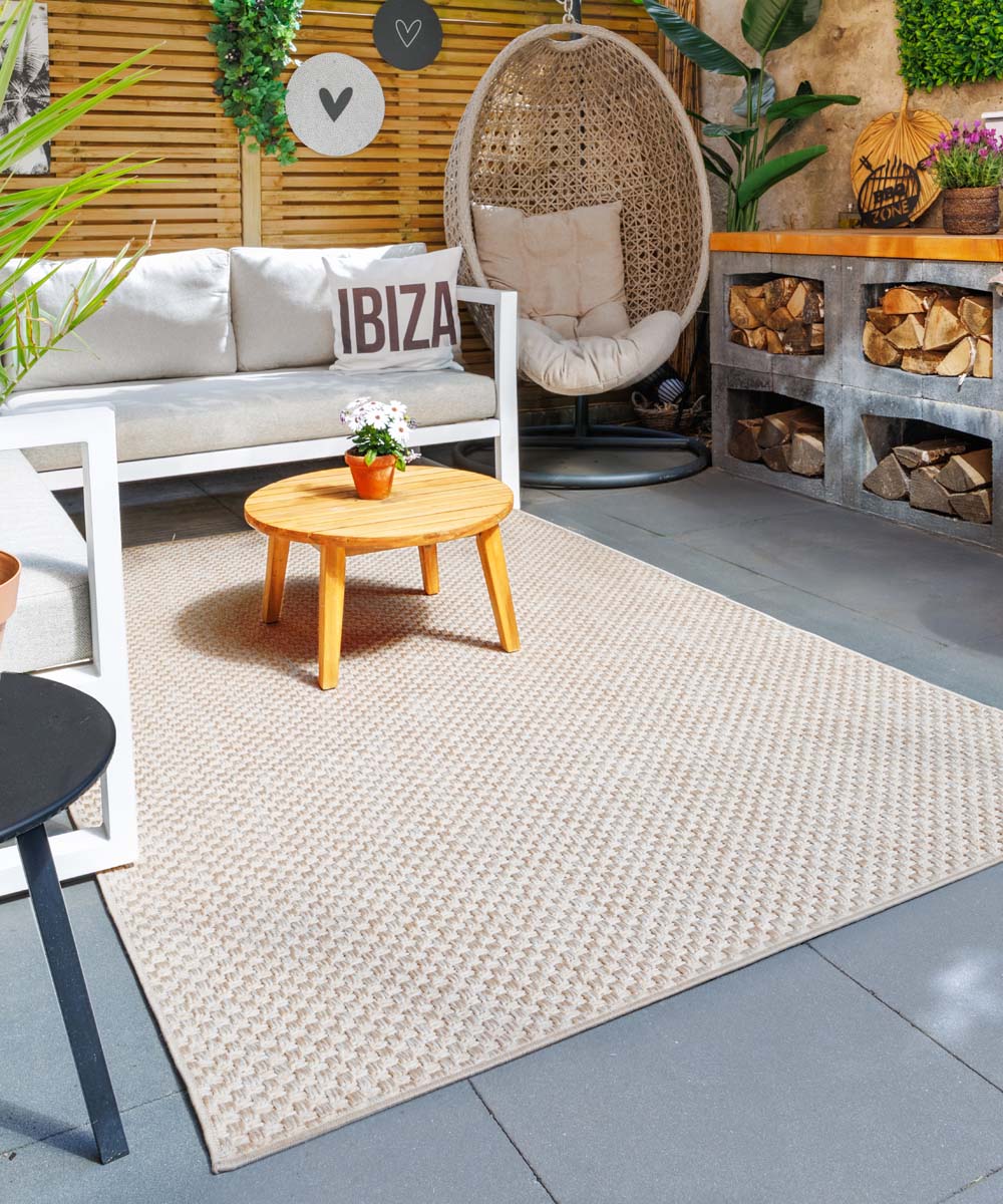 Tappeto da esterno effetto juta - Alvra Base beige Tappeto da esterno effetto juta - Alvra Base beige