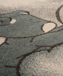 Tappeto bambini rotondo orso - Dreams blu - close up, thumbnail