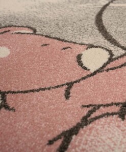 Tappeto bambini rotondo orso - Dreams rosa - close up, thumbnail