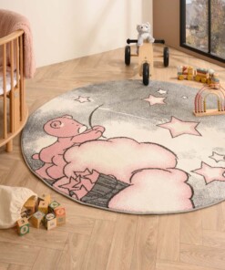 Tappeto bambini rotondo orso - Dreams rosa - sfeer
