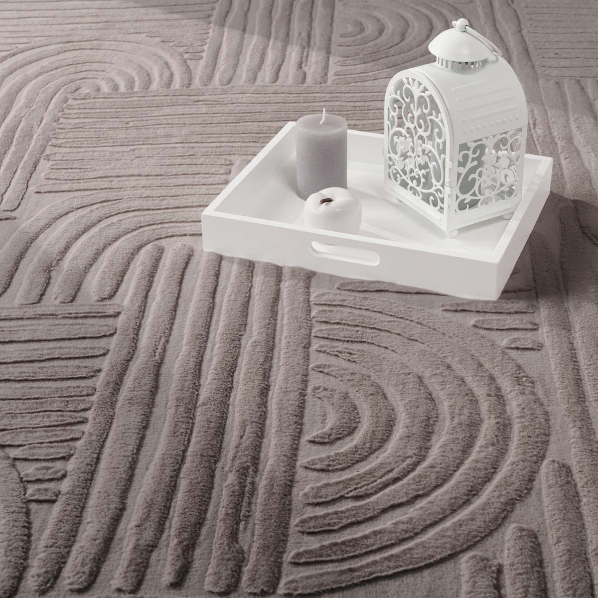 Tappeto morbido - Emily Geometric tortora - close up Tappeto morbido - Emily Geometric tortora - close up