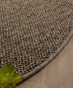 Tappeto rotondo pelo corto - Loom grigio - close up, thumbnail