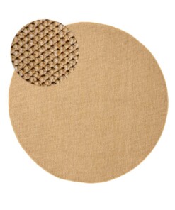 Tappeto rotondo pelo corto - Loom beige - overzicht