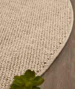 Tappeto rotondo pelo corto - Loom crema - close up, thumbnail