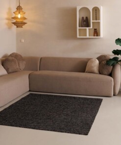 Tappeto quadrato bouclé Lush - Antracite - sfeer