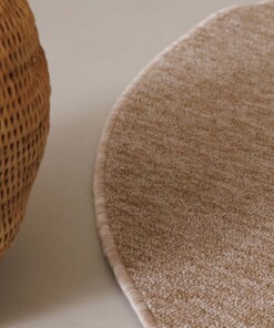 Tappeto rotondo bouclé Lush - Beige