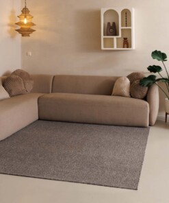 Tappeto quadrato bouclé Lush - Grigio