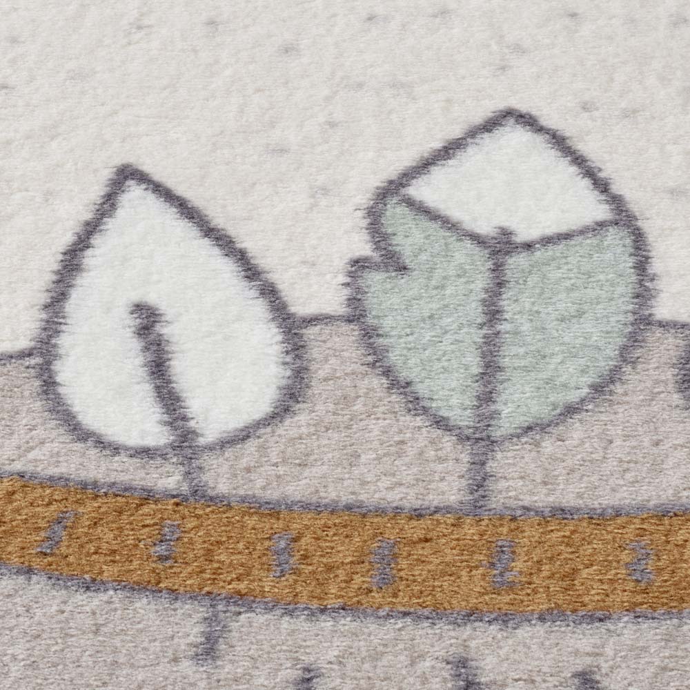 Tappeto bambini orso - Animigo crema/multi - close up Tappeto bambini orso - Animigo crema/multi - close up